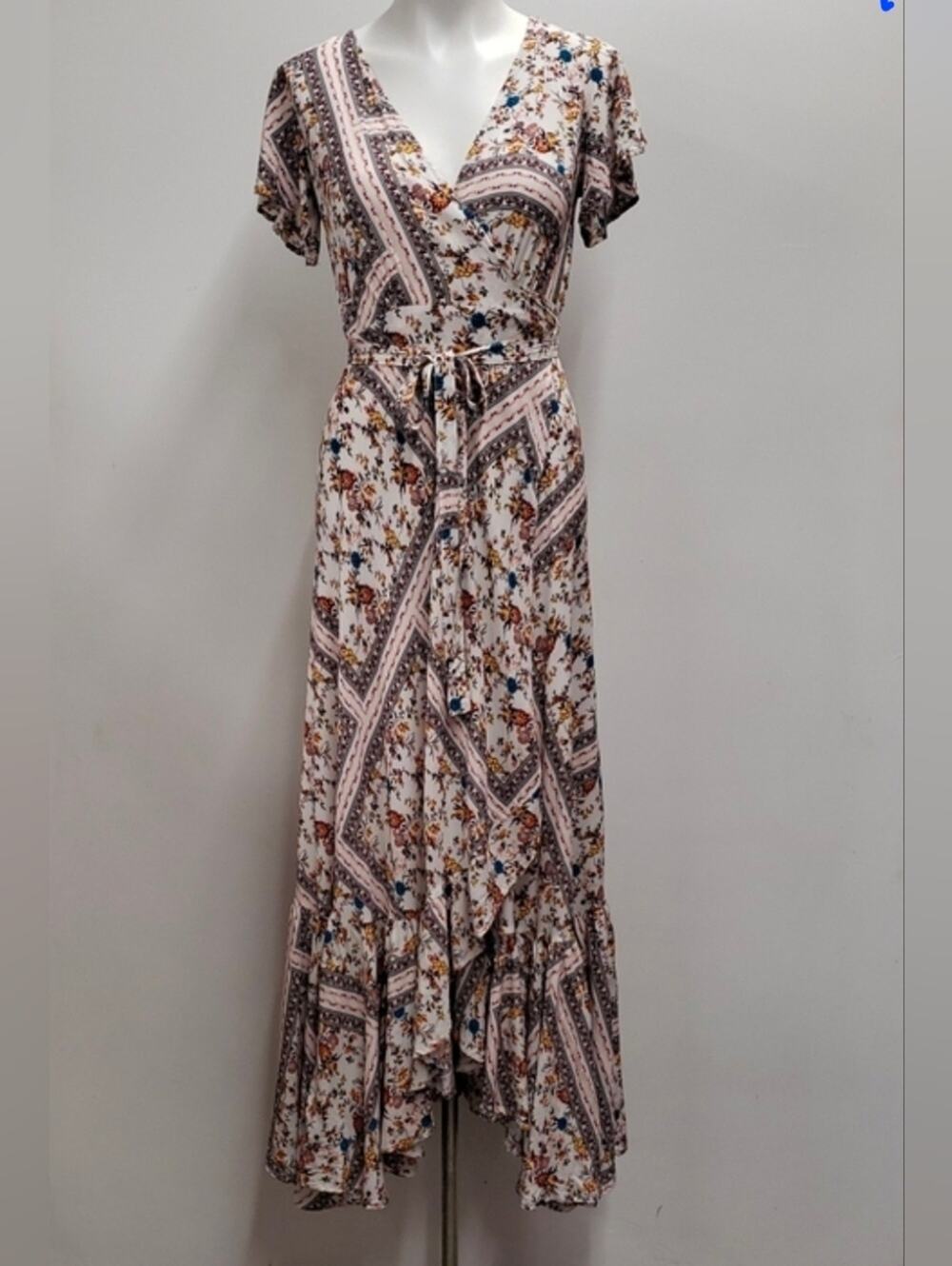 Lulu's Floral Maxi Wrap Party Dress Women's Size XS